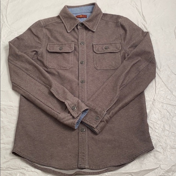 7 for all Mankind gray stretch button down shirt - Picture 1 of 8